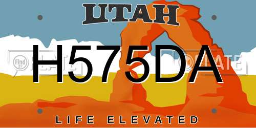 H575DA Utah License Plate