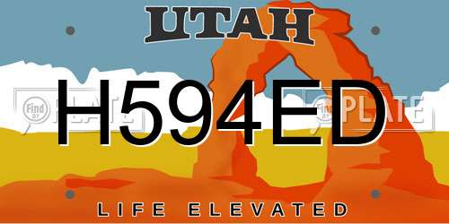 H594ED Utah License Plate