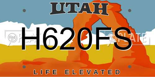 H620FS Utah License Plate