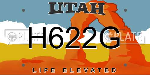 H622G Utah License Plate