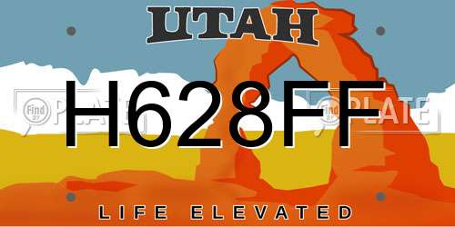 H628FF Utah License Plate