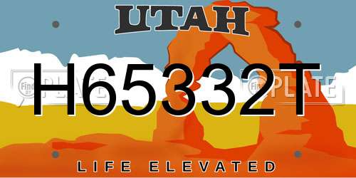 H65332T Utah License Plate