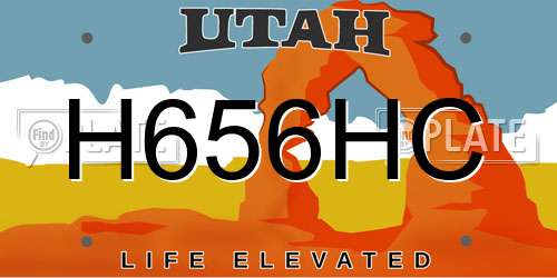 H656HC Utah License Plate