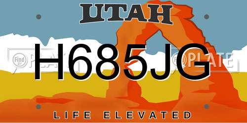 H685JG Utah License Plate
