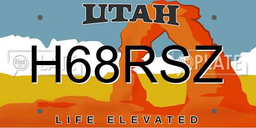 H68RSZ Utah License Plate