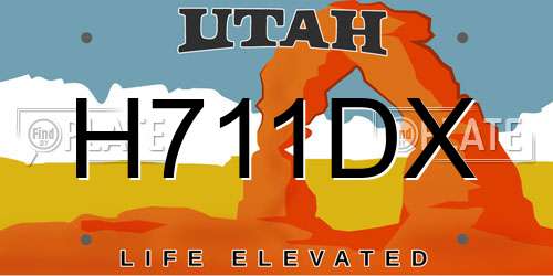 H711DX Utah License Plate