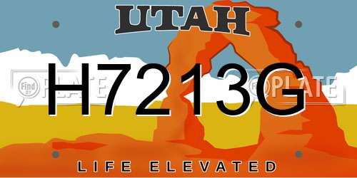 H7213G Utah License Plate