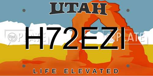 H72EZI Utah License Plate
