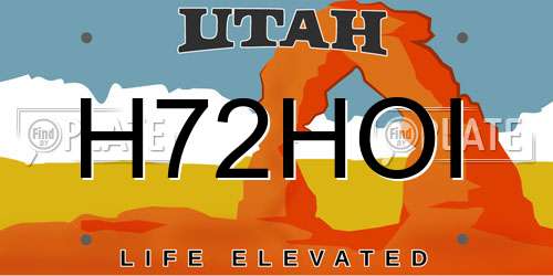 H72HOI Utah License Plate