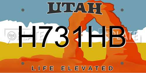 H731HB Utah License Plate