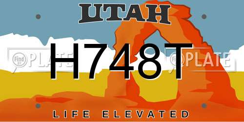 H748T Utah License Plate