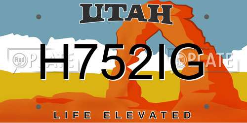 H752IG Utah License Plate
