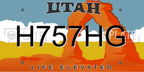 H757HG Utah License Plate
