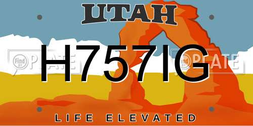 H757IG Utah License Plate