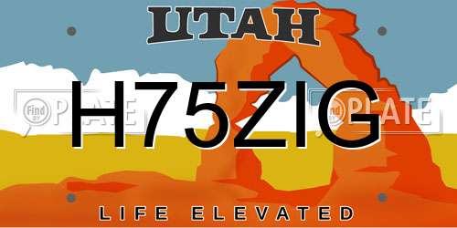 H75ZIG Utah License Plate