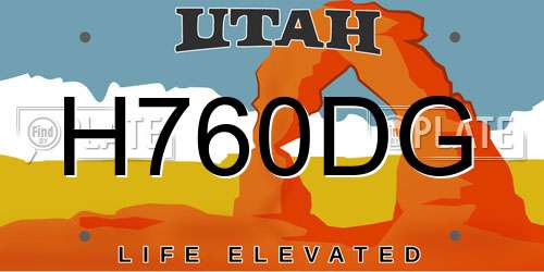 H760DG Utah License Plate