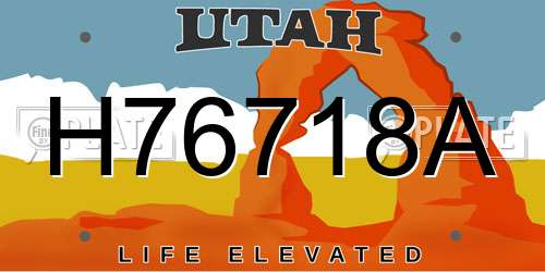 H76718A Utah License Plate