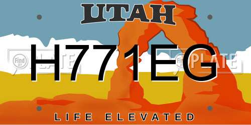 H771EG Utah License Plate