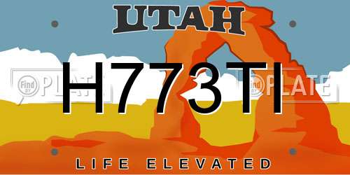 H773TI Utah License Plate