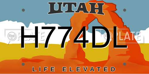 H774DL Utah License Plate