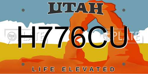 H776CU Utah License Plate