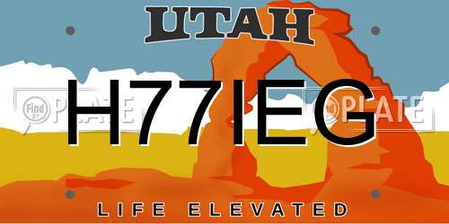 H77IEG Utah License Plate