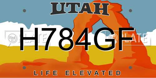 H784GF Utah License Plate