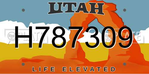 H787309 Utah License Plate