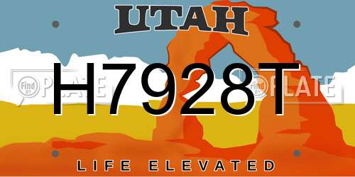 H7928T Utah License Plate