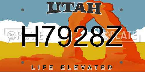 H7928Z Utah License Plate