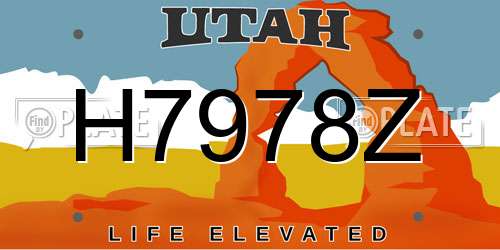 H7978Z Utah License Plate