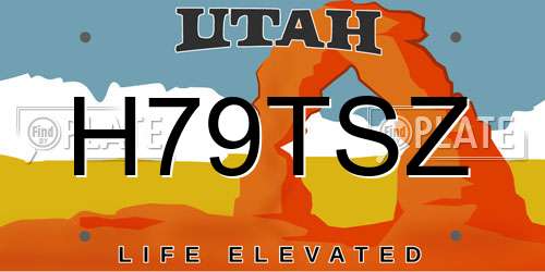 H79TSZ Utah License Plate