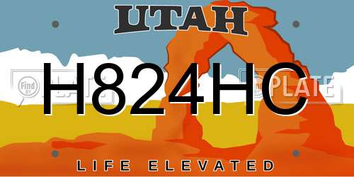 H824HC Utah License Plate