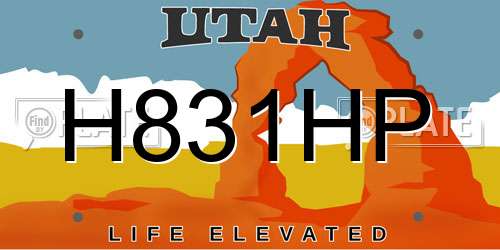 H831HP Utah License Plate