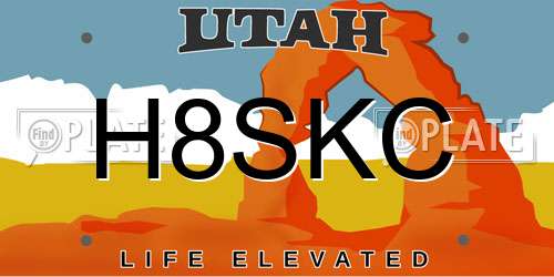 H8SKC Utah License Plate