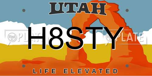 H8STY Utah License Plate