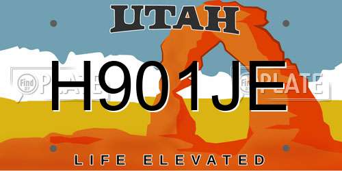 H901JE Utah License Plate