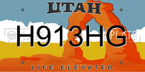 H913HG Utah License Plate