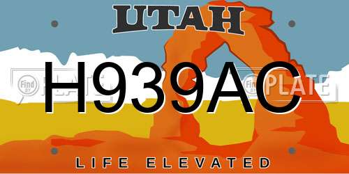 H939AC Utah License Plate