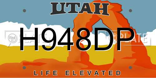 H948DP Utah License Plate
