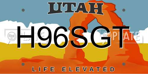 H96SGT Utah License Plate