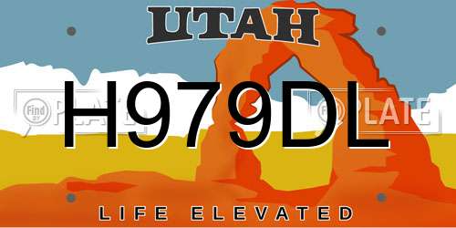 H979DL Utah License Plate