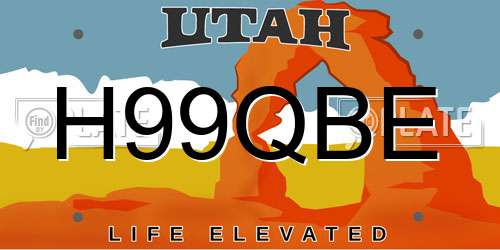 H99QBE Utah License Plate