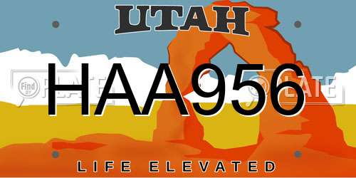 HAA956 Utah License Plate