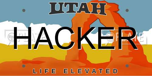 HACKER Utah License Plate
