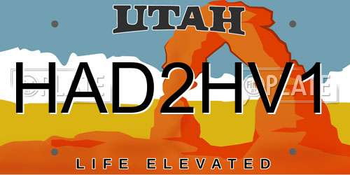 HAD2HV1 Utah License Plate