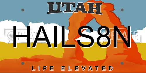 HAILS8N Utah License Plate