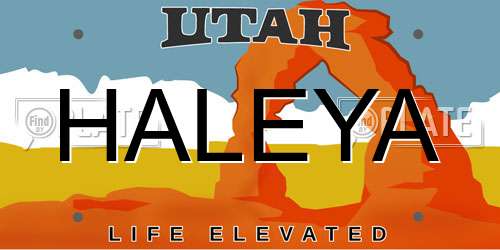 HALEYA Utah License Plate