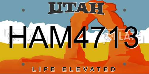 HAM4713 Utah License Plate