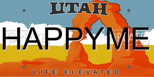 HAPPYME Utah License Plate